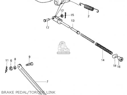 BRAKE PEDAL/TORQUE LINK - KZ400H1 1979 USA CANADA / MPH KPH