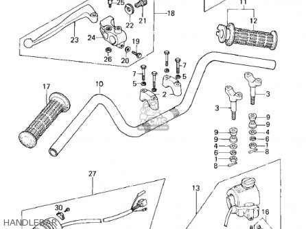 HANDLEBAR - KZ400H1 1979 USA CANADA / MPH KPH