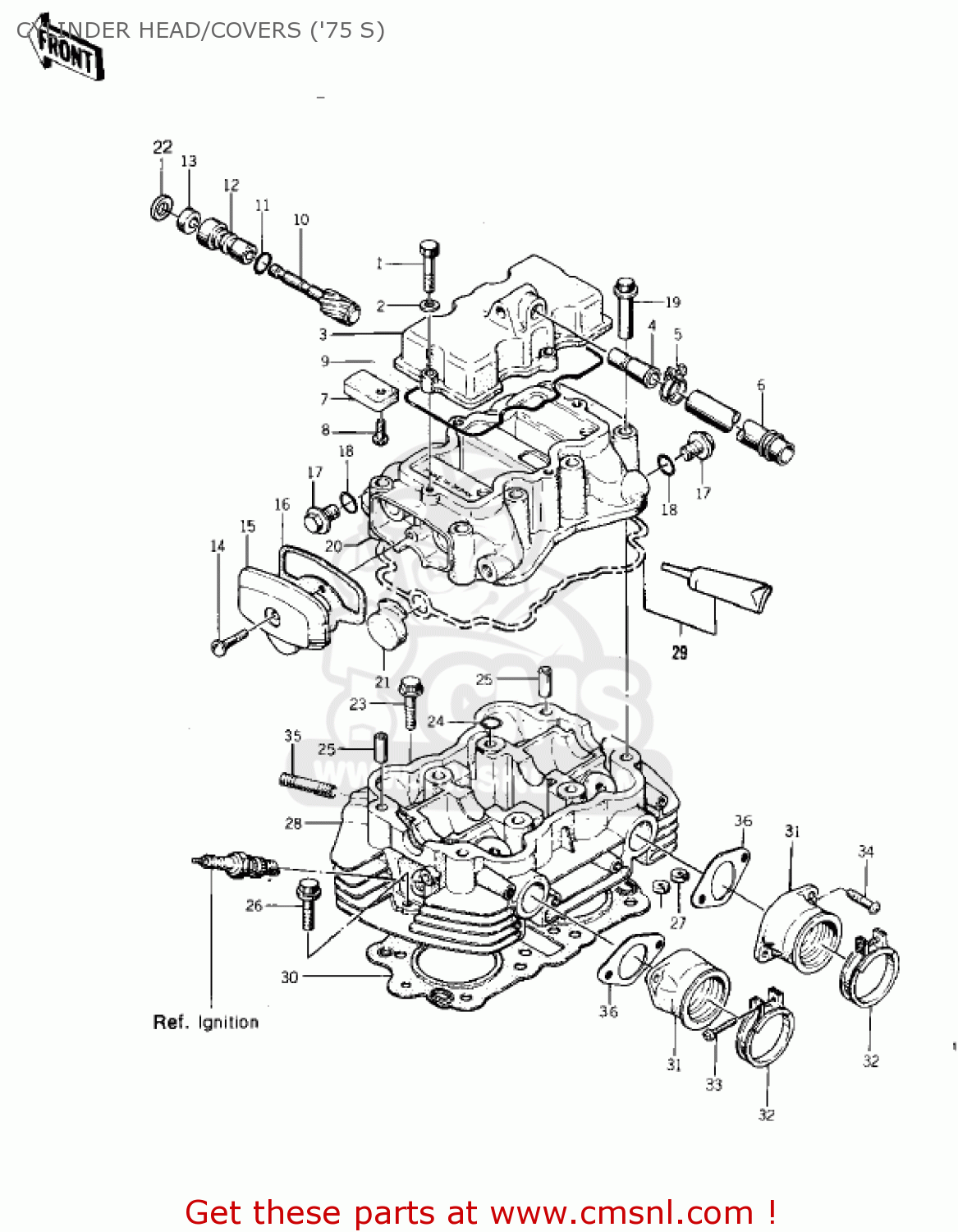 CYLINDER HEAD/COVERS ('75 S) KZ400S SPECIAL 1975 USA CANADA