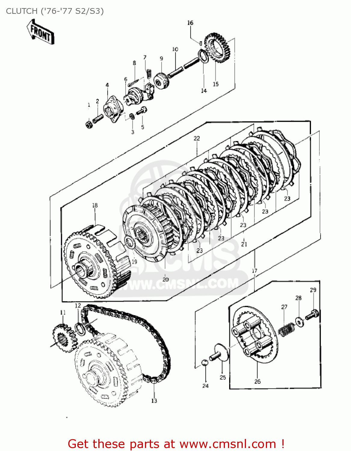 CLUTCH ('76-'77 S2/S3) KZ400S SPECIAL 1975 USA CANADA
