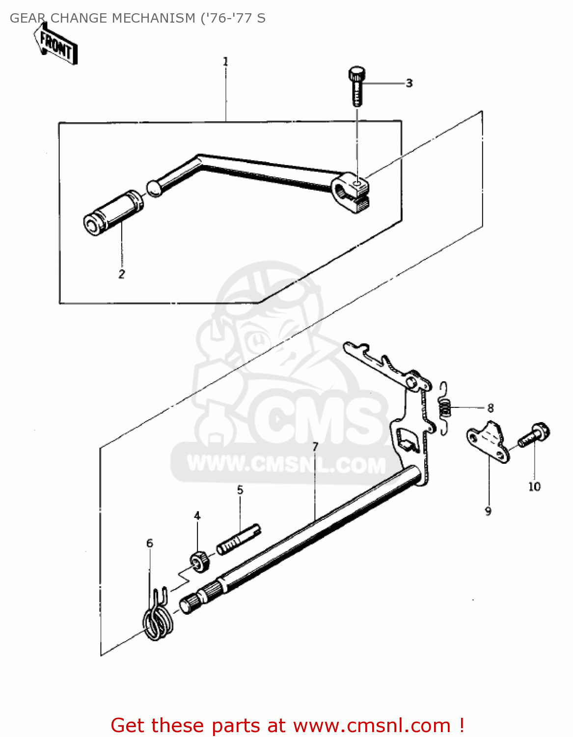 GEAR CHANGE MECHANISM ('76-'77 S KZ400S SPECIAL 1975 USA CANADA