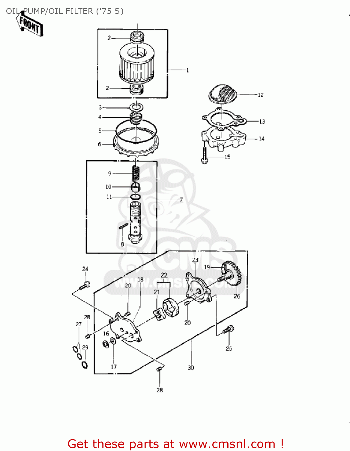OIL PUMP/OIL FILTER ('75 S) KZ400S SPECIAL 1975 USA CANADA