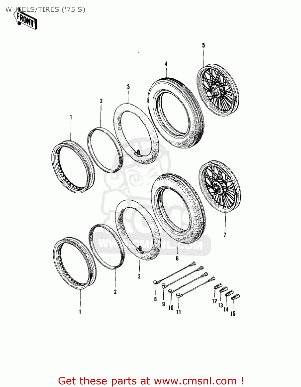 WHEELS/TIRES ('75 S) KZ400S SPECIAL 1975 USA CANADA