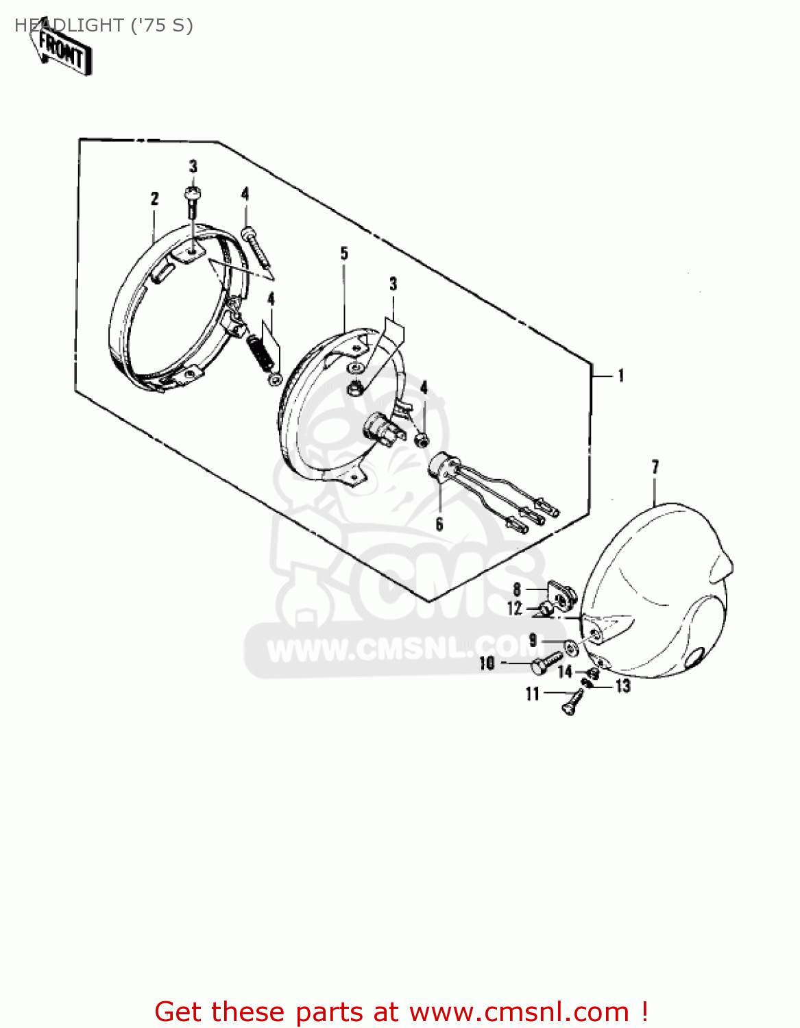 HEADLIGHT ('75 S) KZ400S SPECIAL 1975 USA CANADA