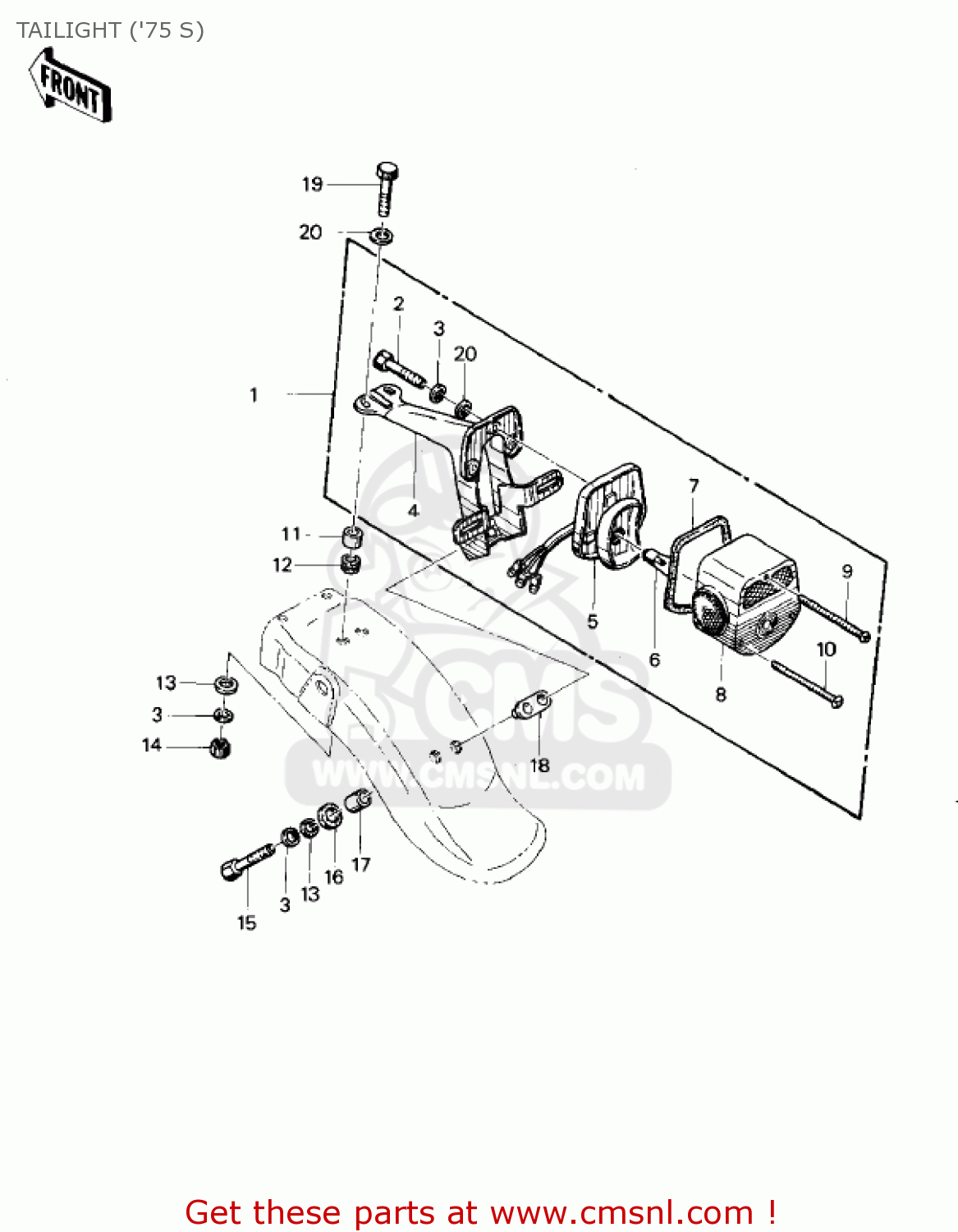 TAILIGHT ('75 S) KZ400S SPECIAL 1975 USA CANADA