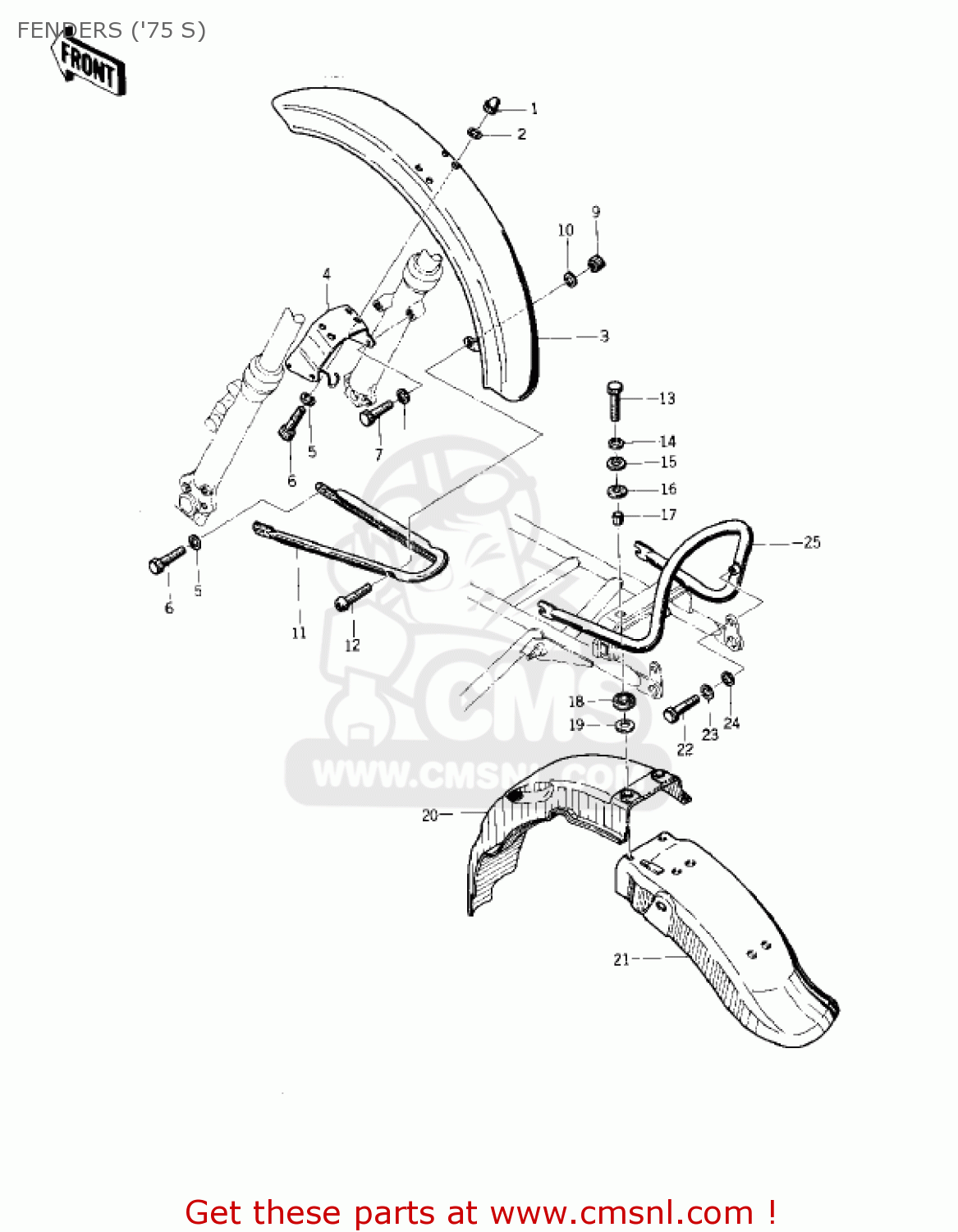 FENDERS ('75 S) KZ400S SPECIAL 1975 USA CANADA