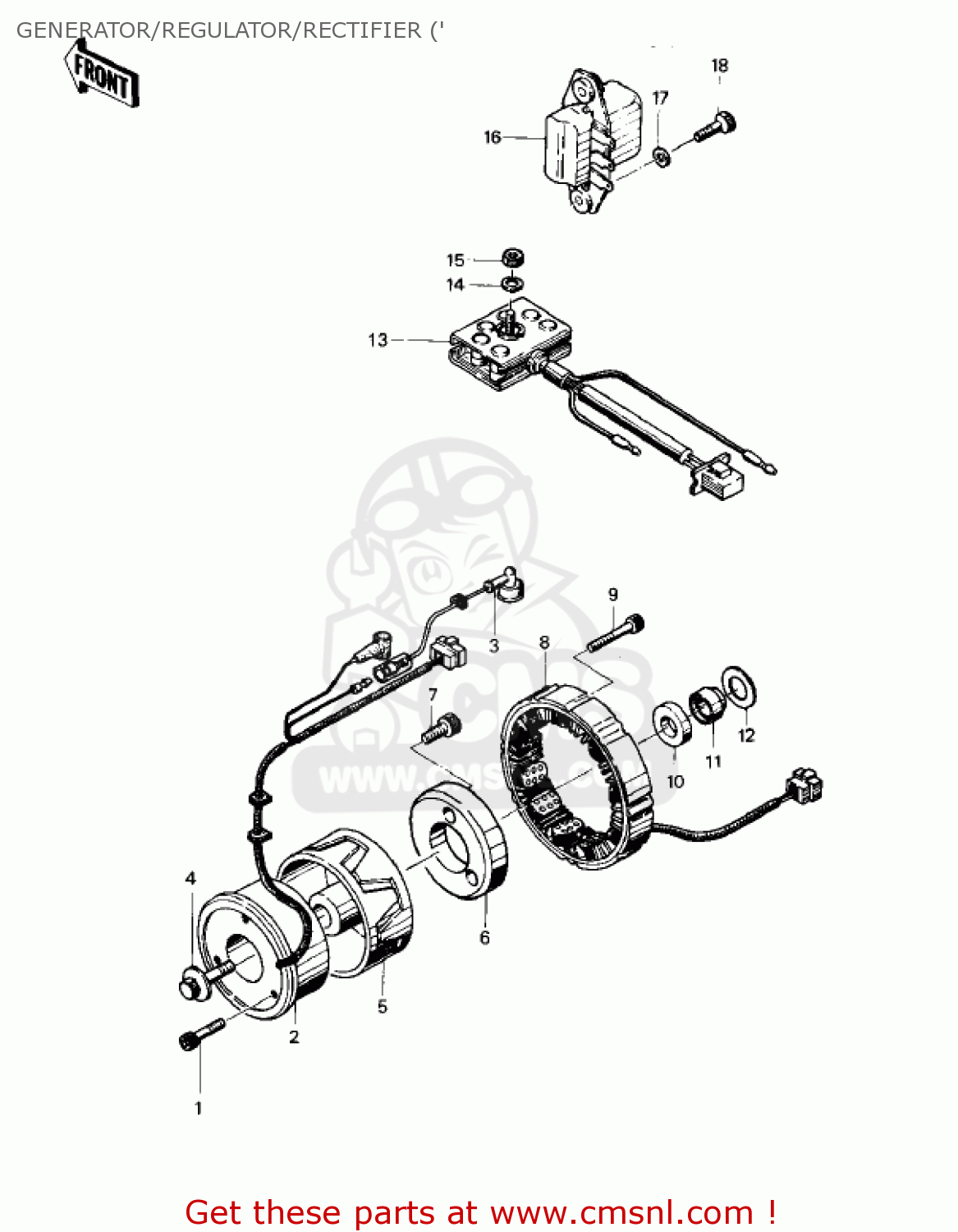 GENERATOR/REGULATOR/RECTIFIER (' KZ400S SPECIAL 1975 USA CANADA