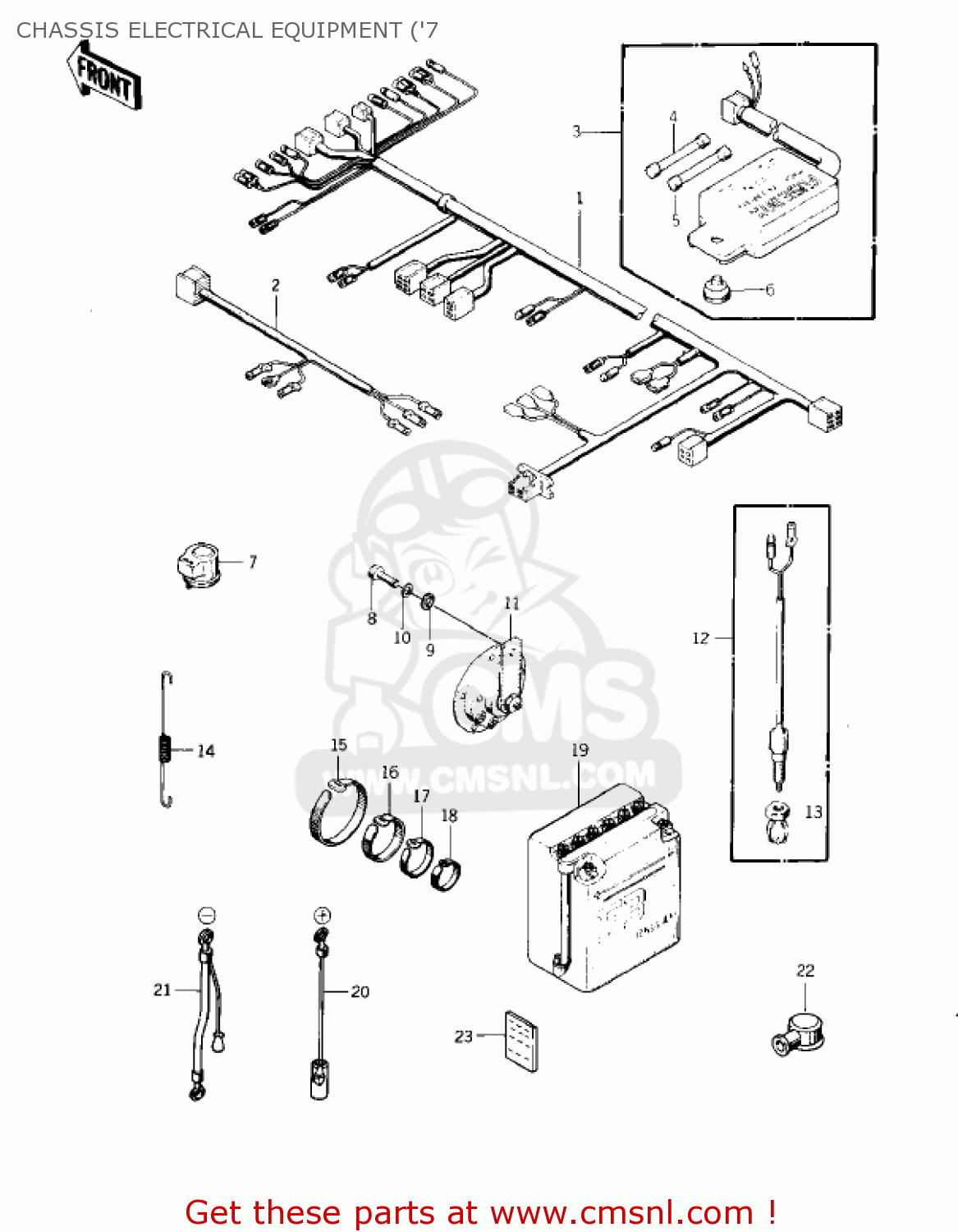 CHASSIS ELECTRICAL EQUIPMENT ('7 KZ400S SPECIAL 1975 USA CANADA