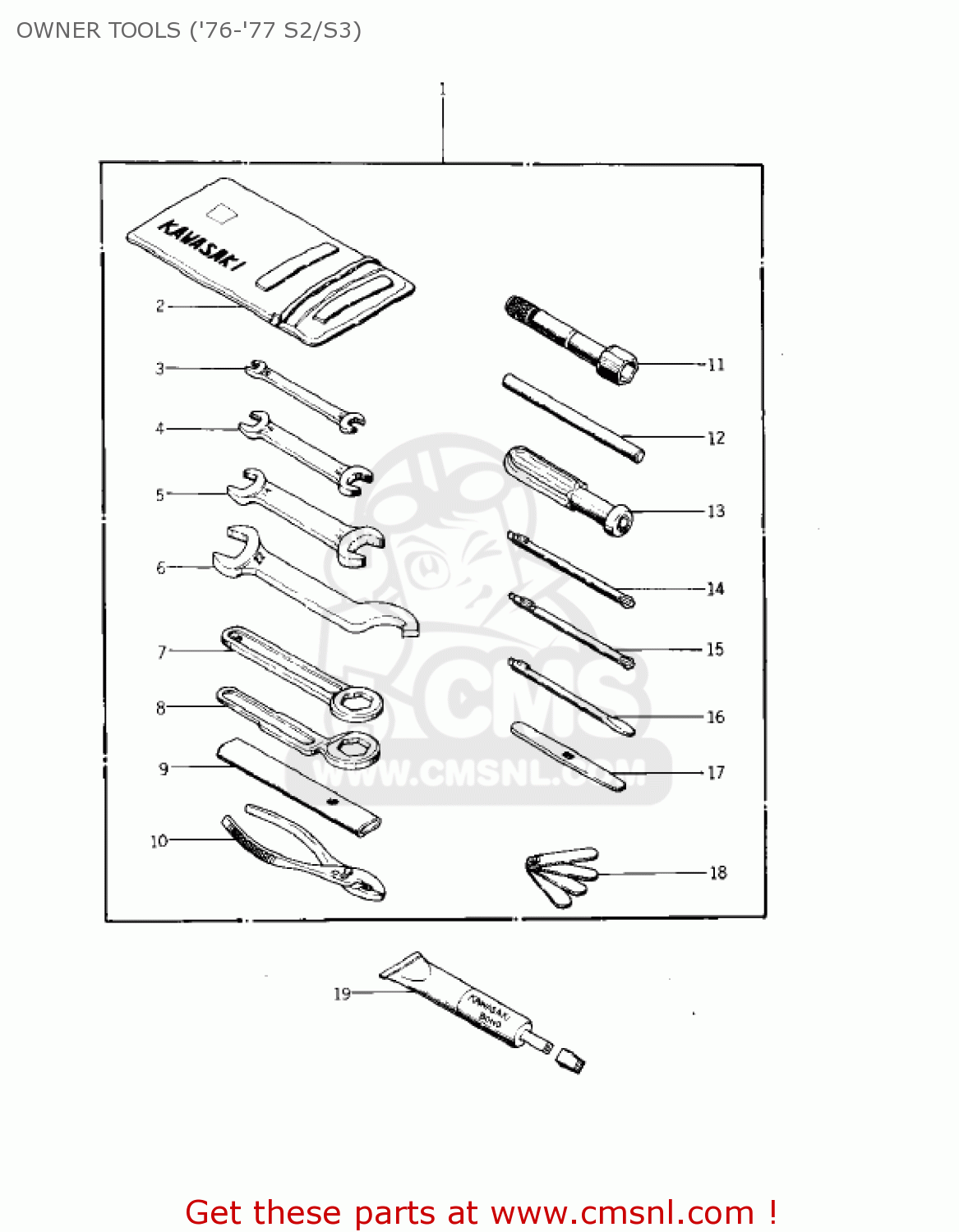 OWNER TOOLS ('76-'77 S2/S3) KZ400S SPECIAL 1975 USA CANADA
