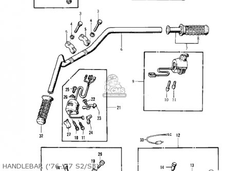 HANDLEBAR ('76-'77 S2/S3) - KZ400S SPECIAL 1975 USA CANADA
