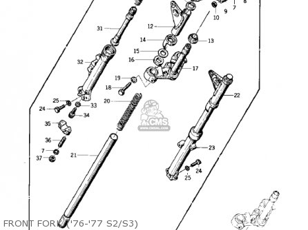 FRONT FORK ('76-'77 S2/S3) - KZ400S SPECIAL 1975 USA CANADA