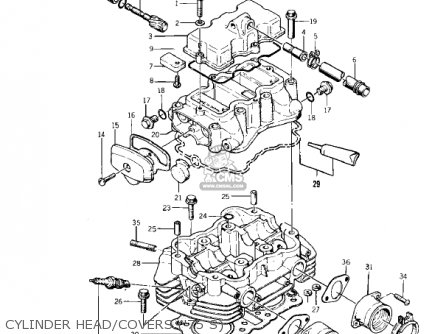 CYLINDER HEAD/COVERS ('75 S) - KZ400S SPECIAL 1975 USA CANADA