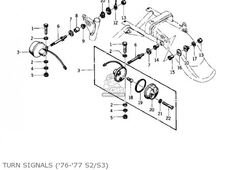 TURN SIGNALS ('76-'77 S2/S3) - KZ400S SPECIAL 1975 USA CANADA