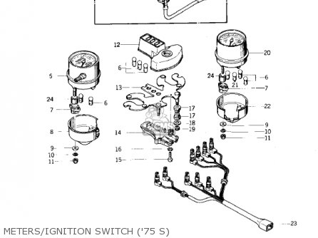 METERS/IGNITION SWITCH ('75 S) - KZ400S SPECIAL 1975 USA CANADA
