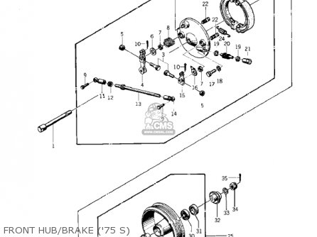 FRONT HUB/BRAKE ('75 S) - KZ400S SPECIAL 1975 USA CANADA