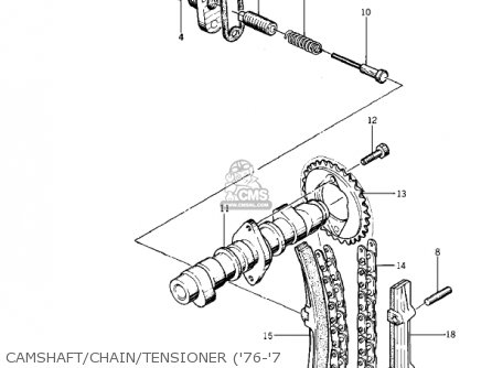 CAMSHAFT/CHAIN/TENSIONER ('76-'7 - KZ400S SPECIAL 1975 USA CANADA