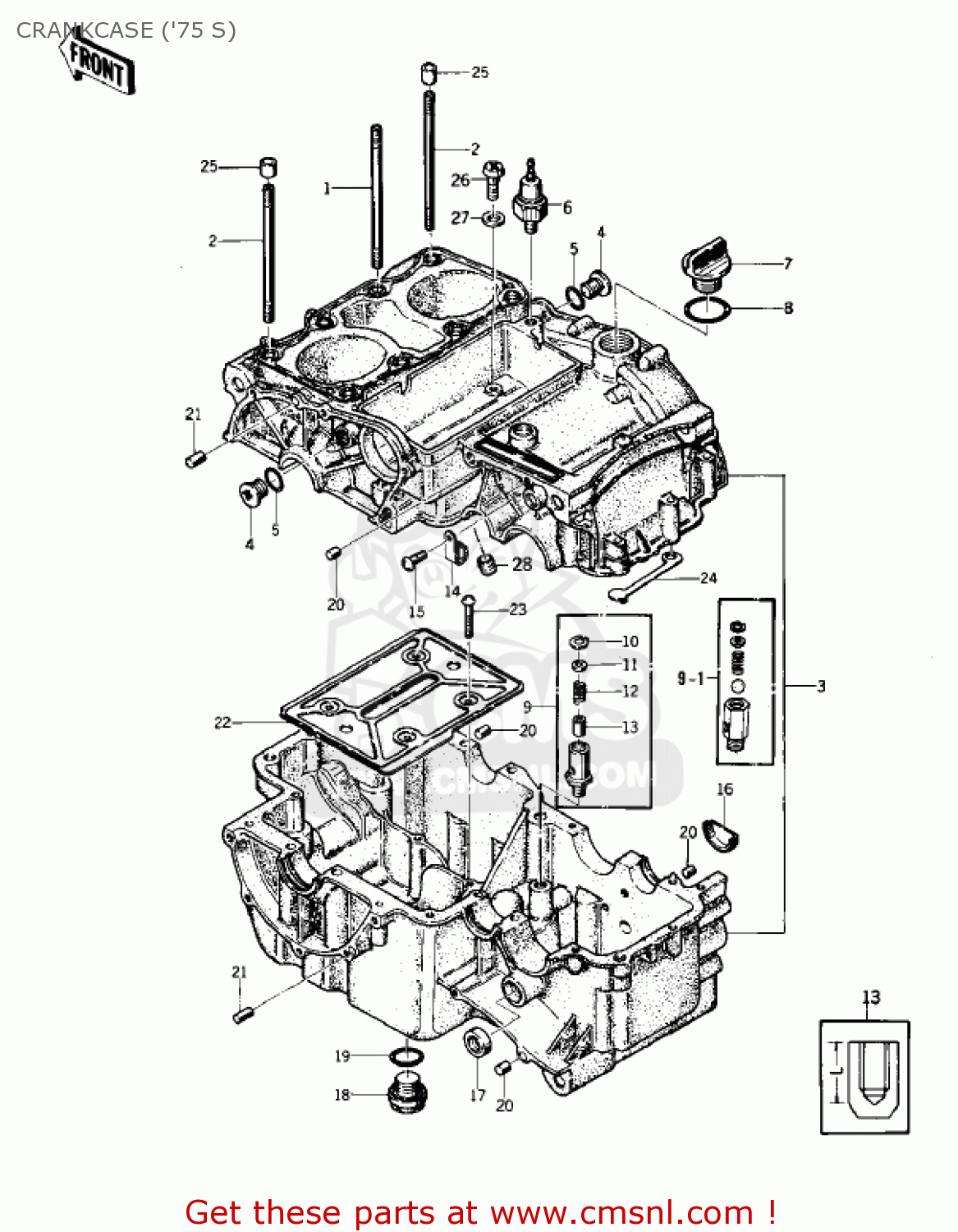 CRANKCASE ('75 S) KZ400S2 SPECIAL 1976 USA CANADA