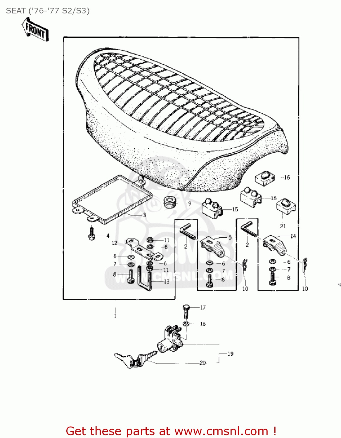 SEAT ('76-'77 S2/S3) KZ400S2 SPECIAL 1976 USA CANADA