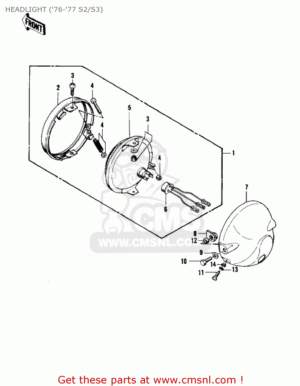 HEADLIGHT ('76-'77 S2/S3) KZ400S2 SPECIAL 1976 USA CANADA
