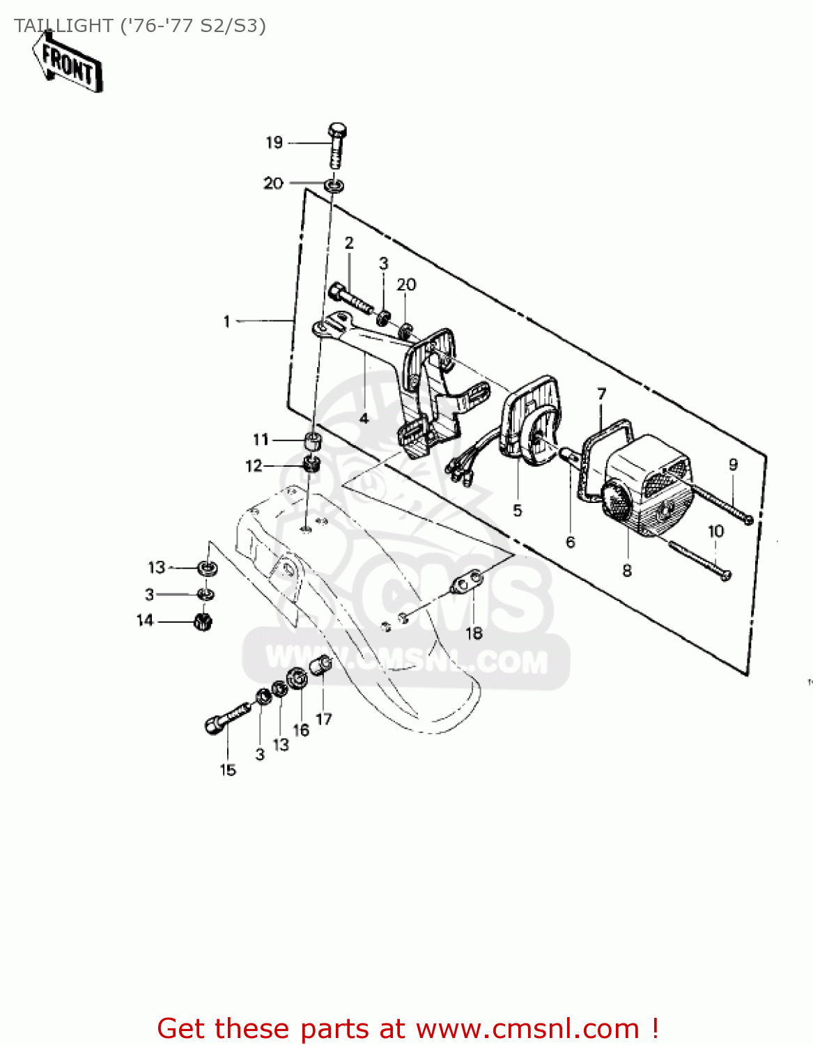 TAILLIGHT ('76-'77 S2/S3) KZ400S2 SPECIAL 1976 USA CANADA