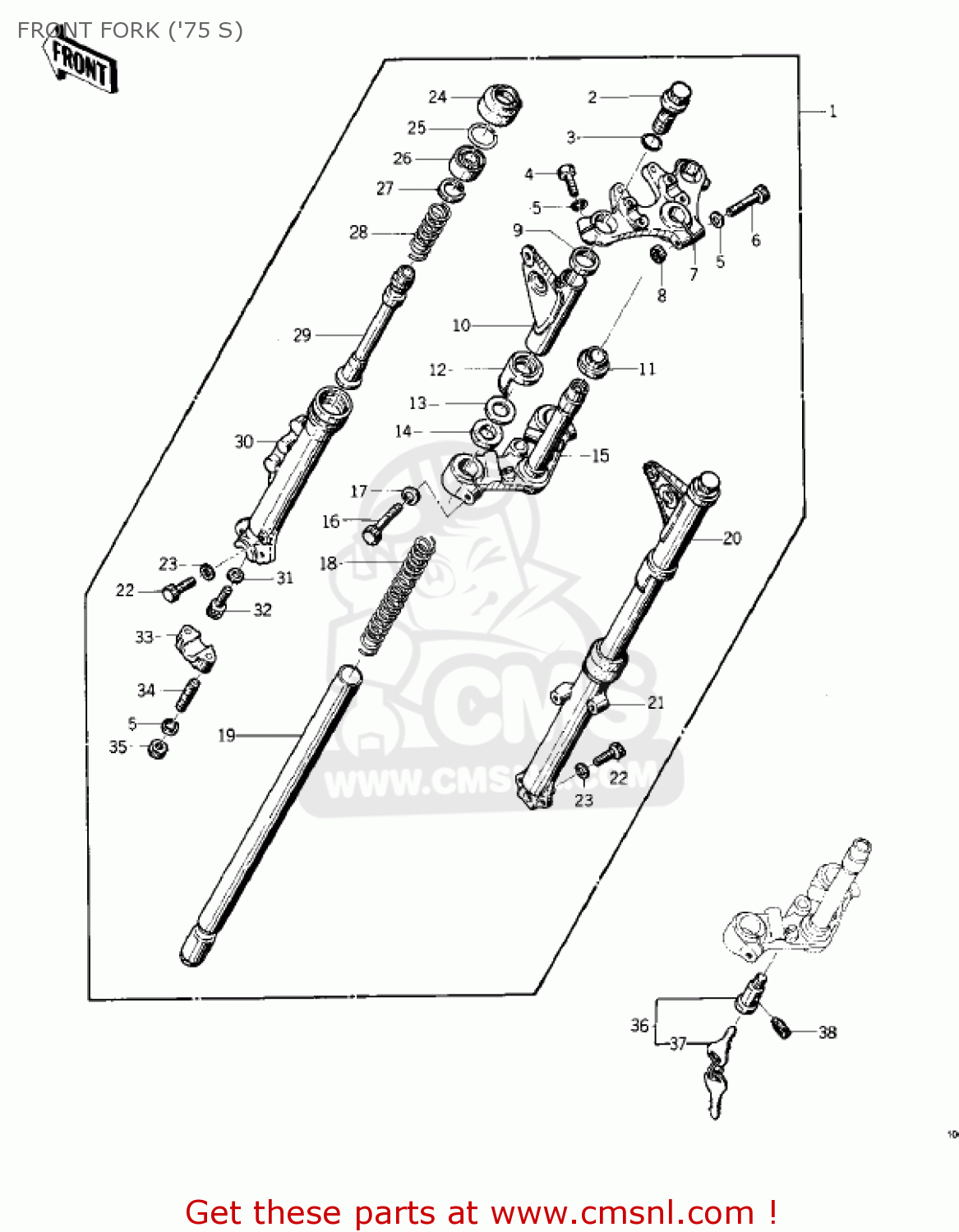 FRONT FORK ('75 S) KZ400S2 SPECIAL 1976 USA CANADA