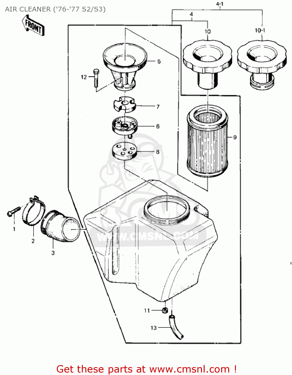 AIR CLEANER ('76-'77 S2/S3) KZ400S2 SPECIAL 1976 USA CANADA