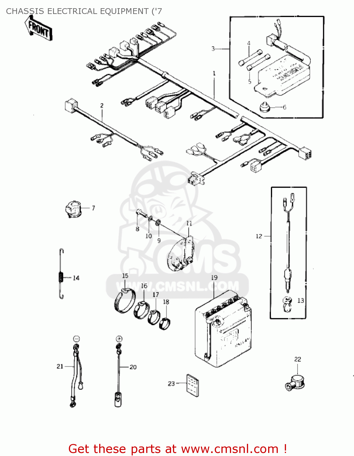 CHASSIS ELECTRICAL EQUIPMENT ('7 KZ400S2 SPECIAL 1976 USA CANADA