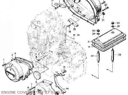 ENGINE COVERS ('76-'77 S2/S3) - KZ400S2 SPECIAL 1976 USA CANADA