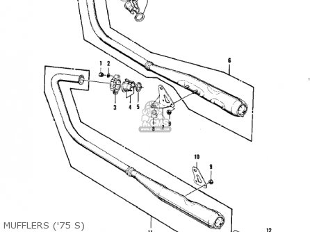 MUFFLERS ('75 S) - KZ400S2 SPECIAL 1976 USA CANADA