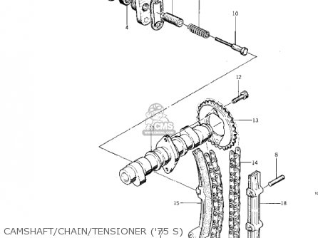 CAMSHAFT/CHAIN/TENSIONER ('75 S) - KZ400S2 SPECIAL 1976 USA CANADA