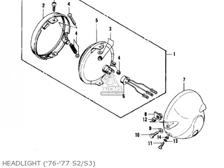 HEADLIGHT ('76-'77 S2/S3) - KZ400S2 SPECIAL 1976 USA CANADA
