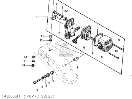 TAILLIGHT ('76-'77 S2/S3) - KZ400S2 SPECIAL 1976 USA CANADA