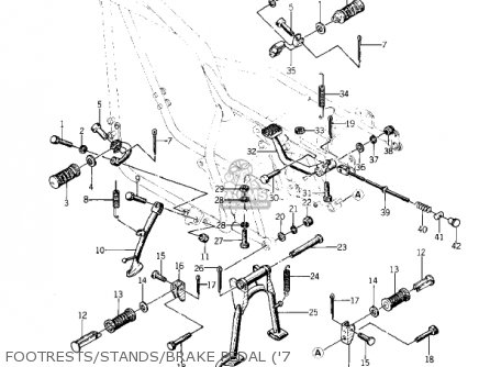 FOOTRESTS/STANDS/BRAKE PEDAL ('7 - KZ400S2 SPECIAL 1976 USA CANADA