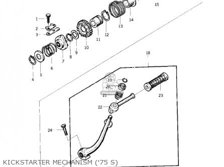 KICKSTARTER MECHANISM ('75 S) - KZ400S2 SPECIAL 1976 USA CANADA
