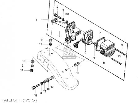 TAILIGHT ('75 S) - KZ400S2 SPECIAL 1976 USA CANADA