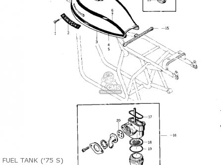 FUEL TANK ('75 S) - KZ400S2 SPECIAL 1976 USA CANADA