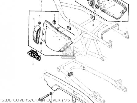 SIDE COVERS/CHAIN COVER ('75 S) - KZ400S2 SPECIAL 1976 USA CANADA
