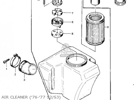 AIR CLEANER ('76-'77 S2/S3) - KZ400S2 SPECIAL 1976 USA CANADA