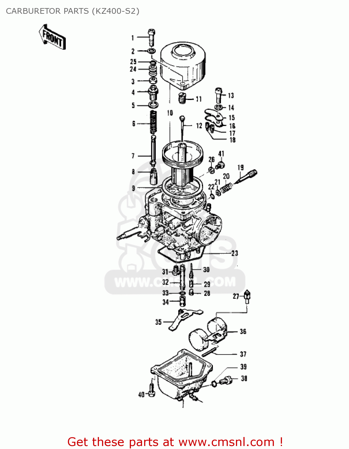 CARBURETOR PARTS (KZ400-S2) KZ400S3 SPECIAL 1977 USA CANADA