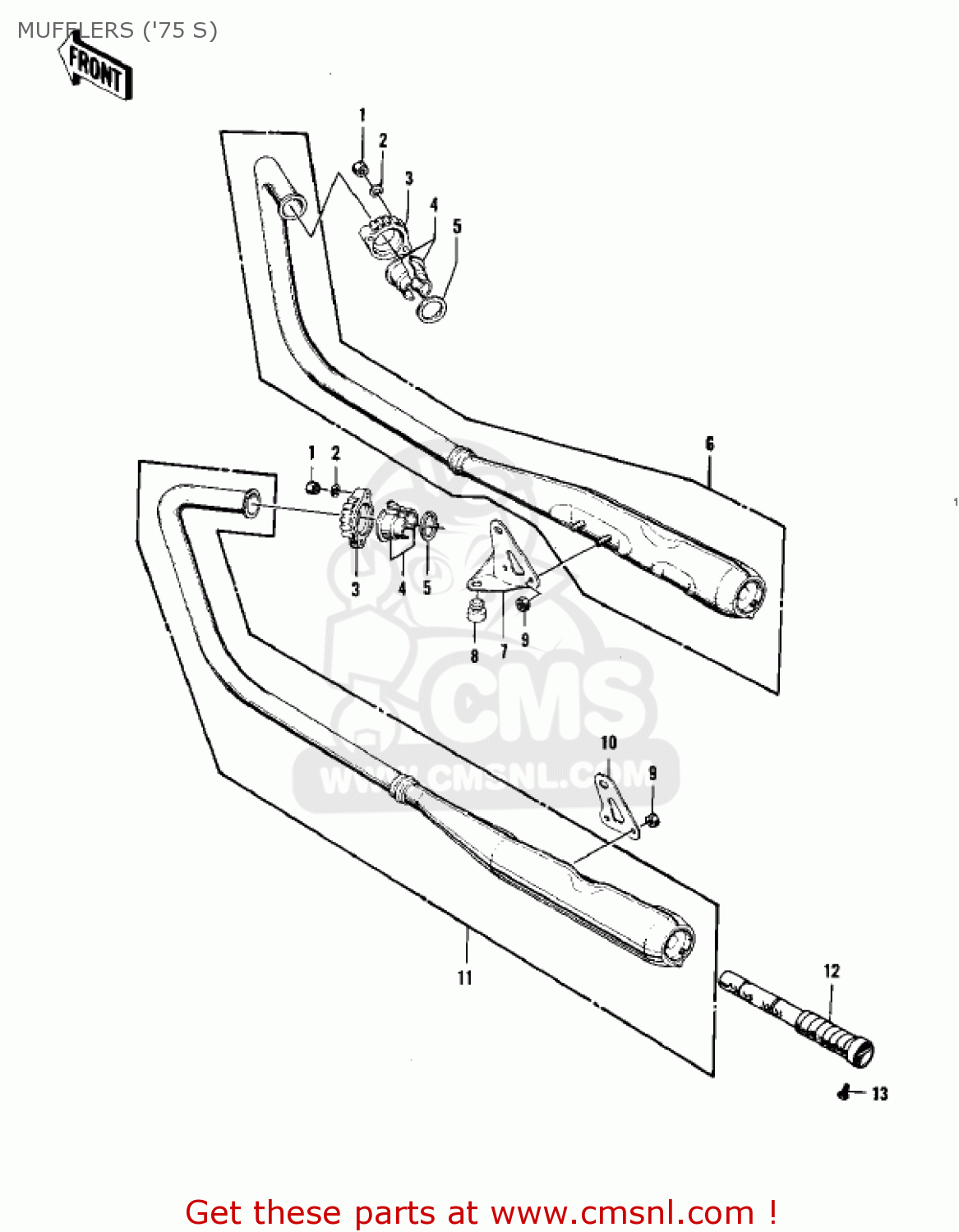 MUFFLERS ('75 S) KZ400S3 SPECIAL 1977 USA CANADA