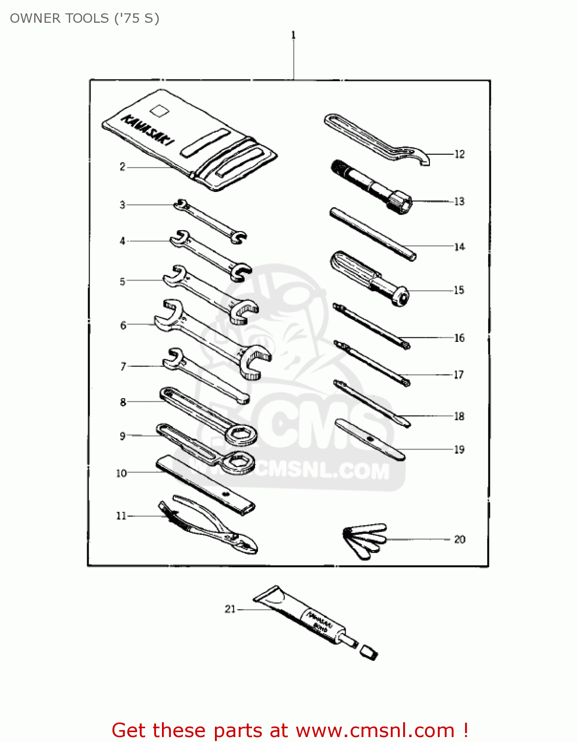 OWNER TOOLS ('75 S) KZ400S3 SPECIAL 1977 USA CANADA