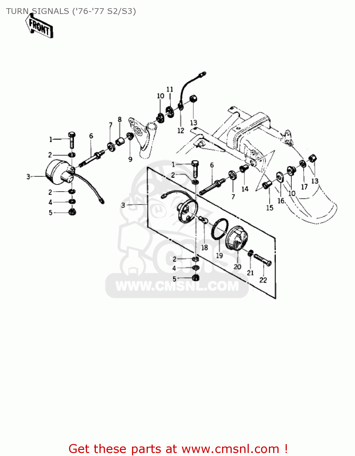 TURN SIGNALS ('76-'77 S2/S3) KZ400S3 SPECIAL 1977 USA CANADA