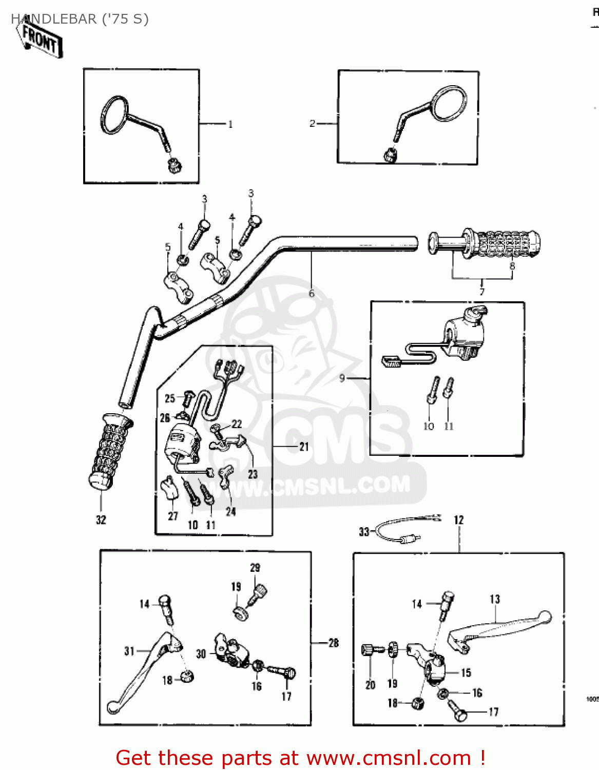 HANDLEBAR ('75 S) KZ400S3 SPECIAL 1977 USA CANADA
