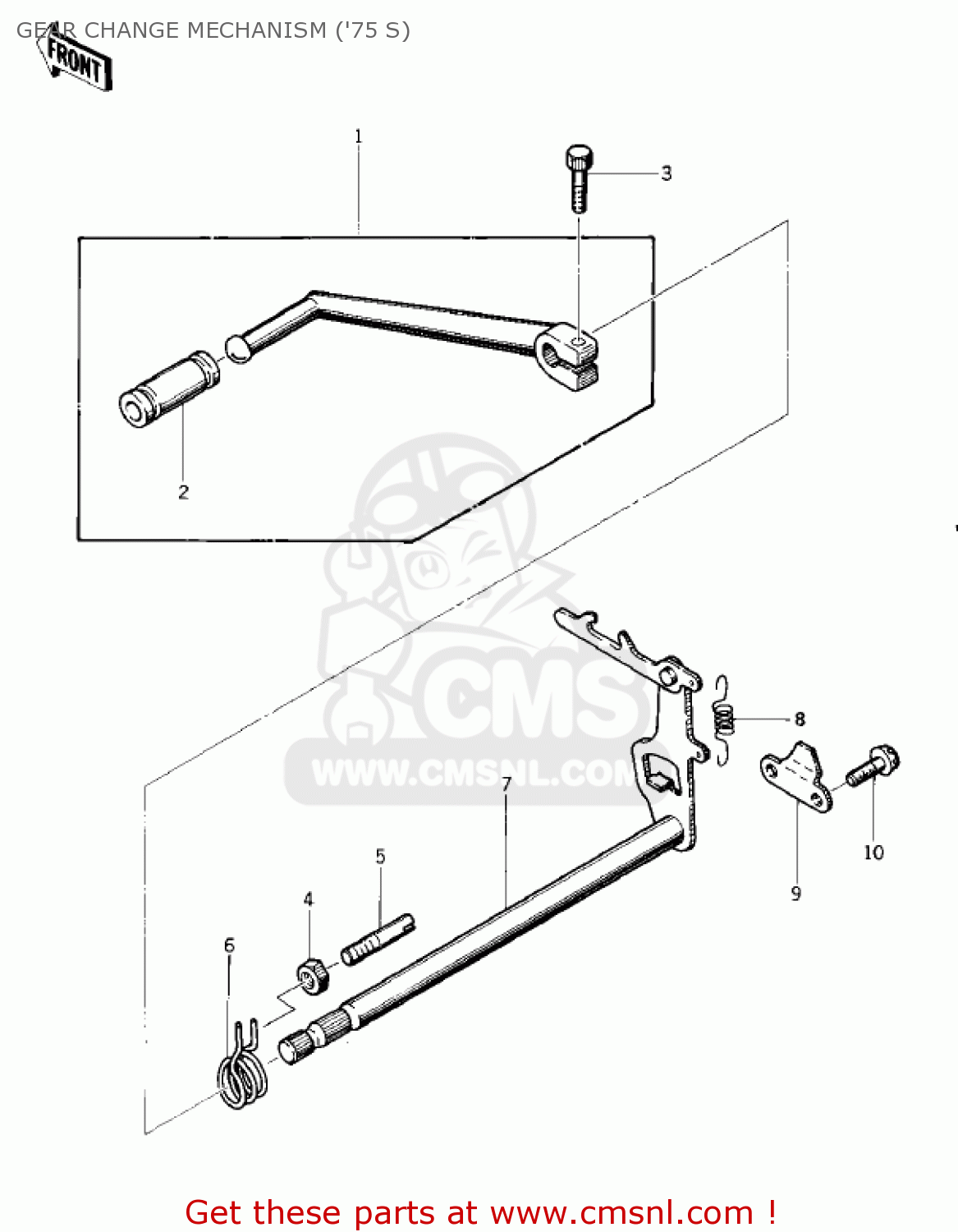 GEAR CHANGE MECHANISM ('75 S) KZ400S3 SPECIAL 1977 USA CANADA