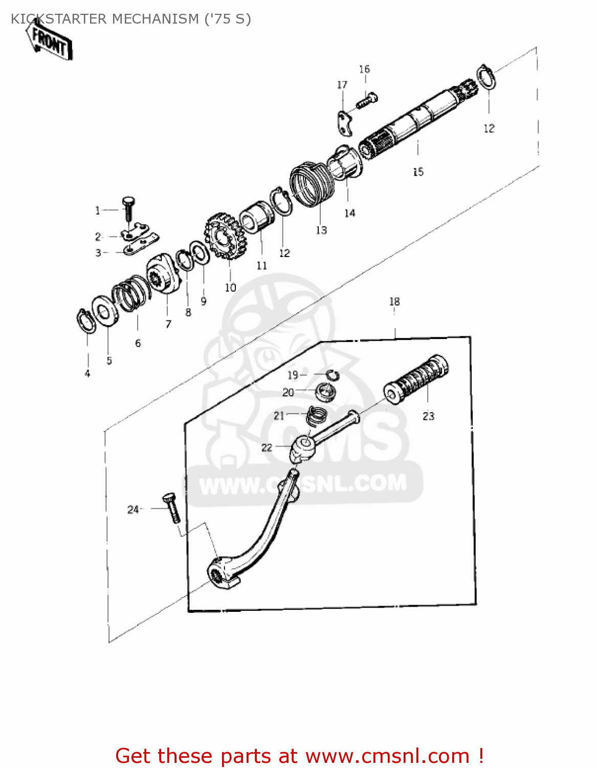 KICKSTARTER MECHANISM ('75 S) KZ400S3 SPECIAL 1977 USA CANADA