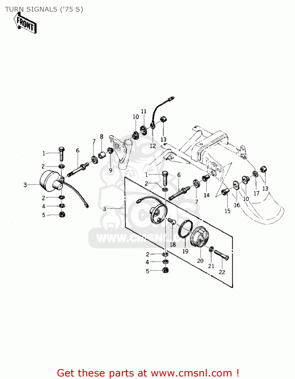 TURN SIGNALS ('75 S) KZ400S3 SPECIAL 1977 USA CANADA