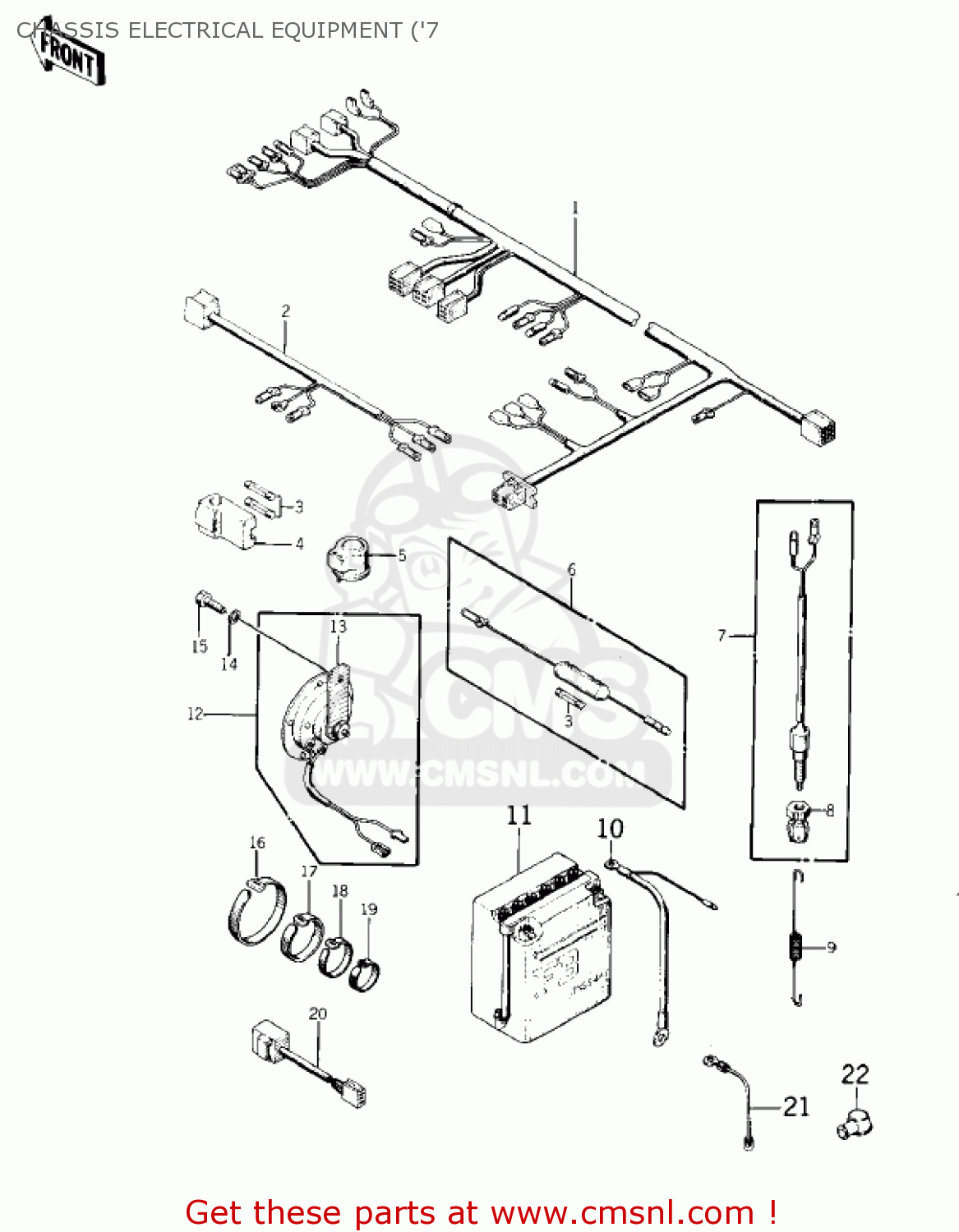 CHASSIS ELECTRICAL EQUIPMENT ('7 KZ400S3 SPECIAL 1977 USA CANADA