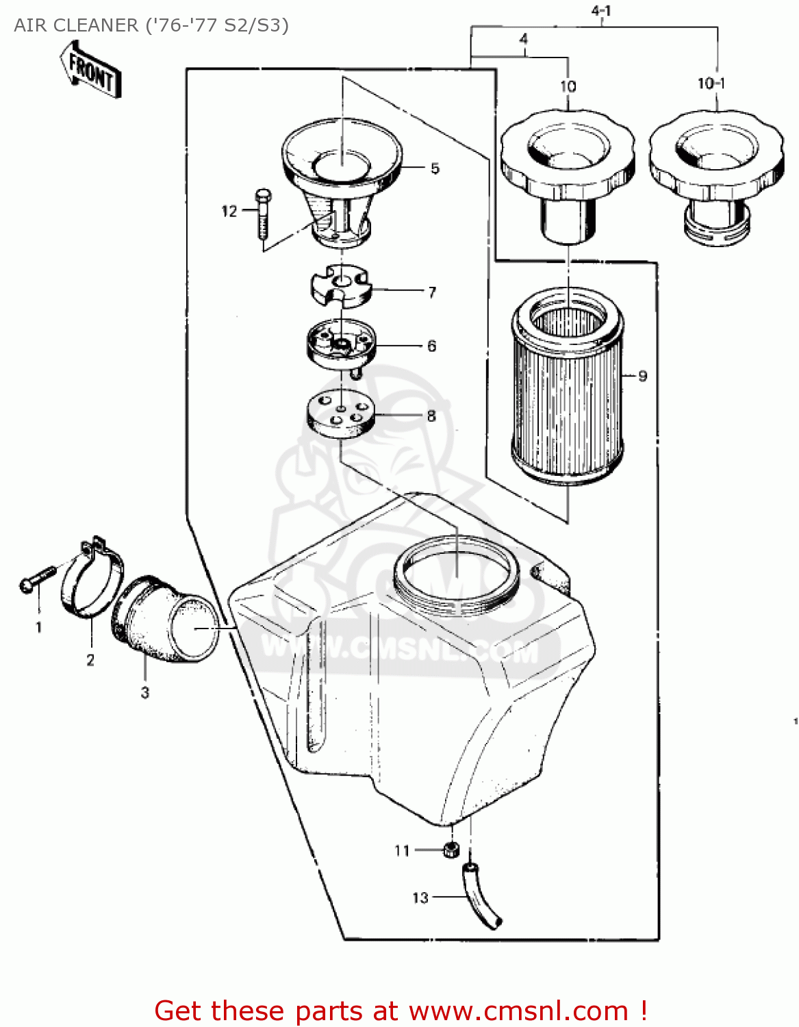 AIR CLEANER ('76-'77 S2/S3) KZ400S3 SPECIAL 1977 USA CANADA