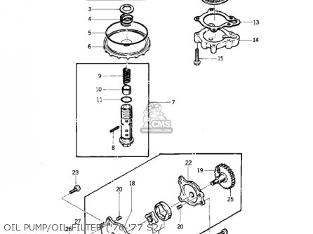 OIL PUMP/OIL FILTER ('76-'77 S2/ - KZ400S3 SPECIAL 1977 USA CANADA
