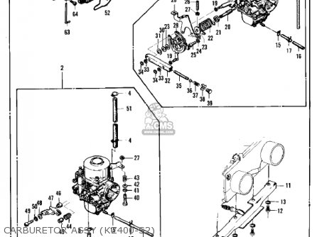 CARBURETOR ASSY (KZ400-S2) - KZ400S3 SPECIAL 1977 USA CANADA